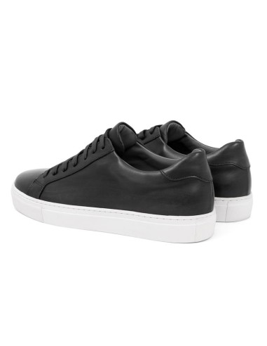 Sneakers de piel trenzado color negro