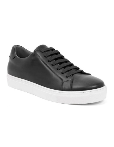 Sneakers de piel trenzado color negro