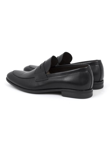 Black leather moccasin