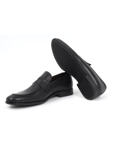 Black leather moccasin