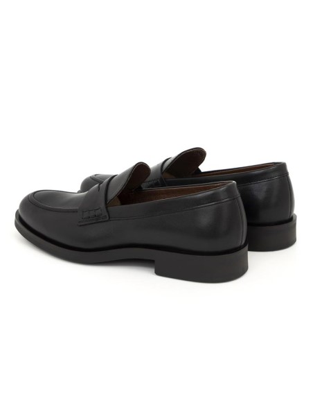 Black leather moccasin