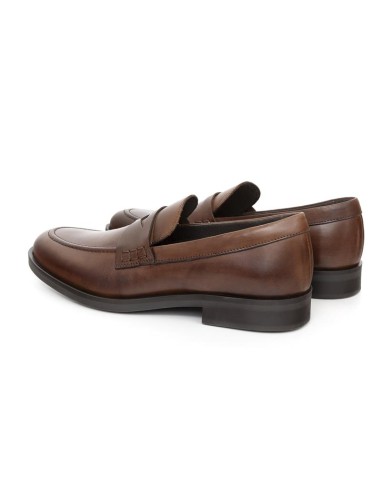 Brown leather moccasin