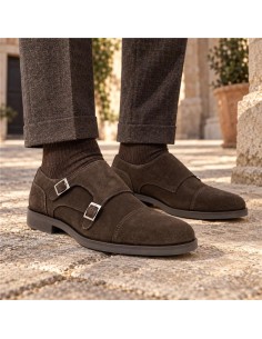 Brown suede monkstrap