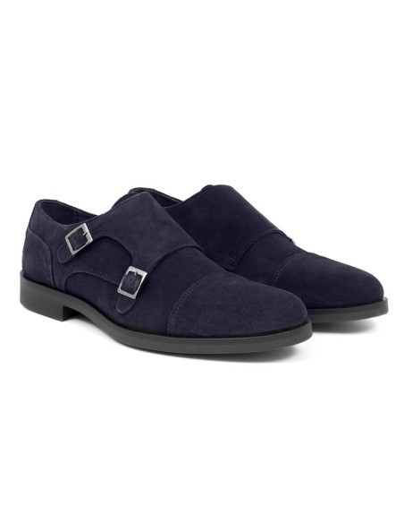 Blue suede monkstrap
