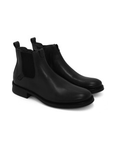 Botines Chelsea de piel acabado a mano color negro 2