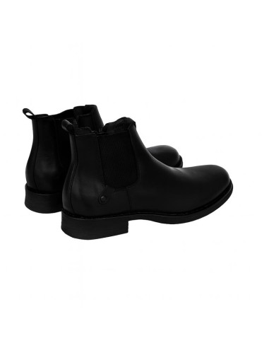 Botines Chelsea de piel acabado a mano color negro
