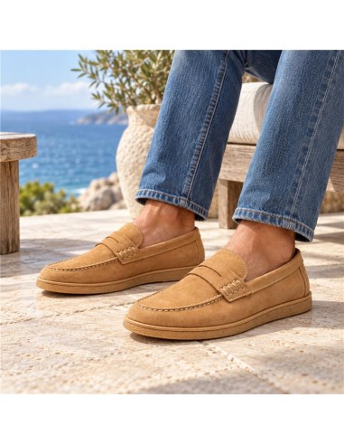 Beige suede moccasin