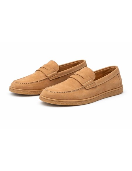 Mocasín de ante con antifaz color beige