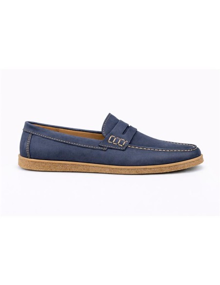 Mocasín de ante con antifaz color azul