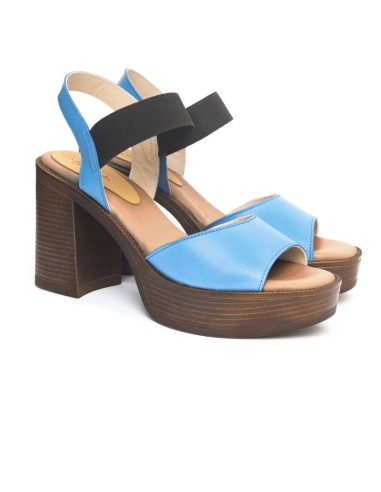 chaussures élégantes pour femmes en cuir bleu W-LIZY-BLUE