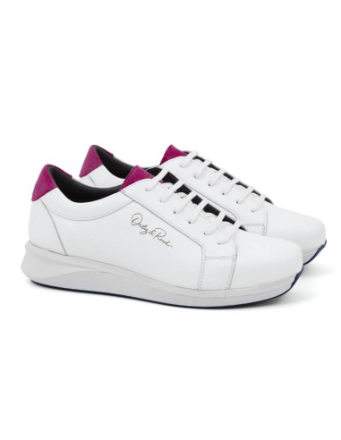 Deportivo de mujer de piel liso color blanco