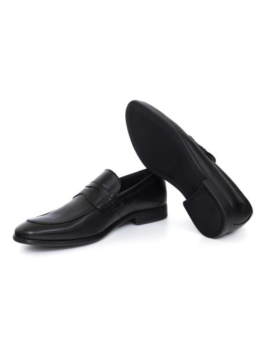 Black leather moccasin