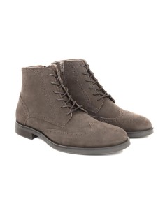 Botín de nobuck semi-brogado color gris 2