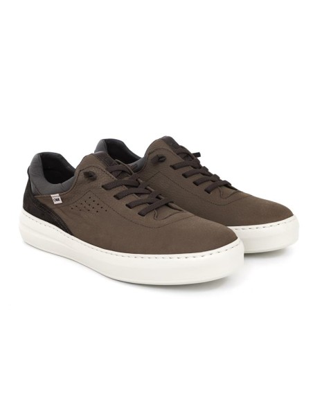 Brown leather sneakers