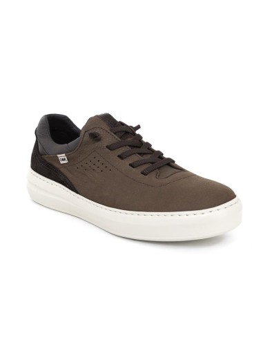 Sneakers de piel liso color marrón