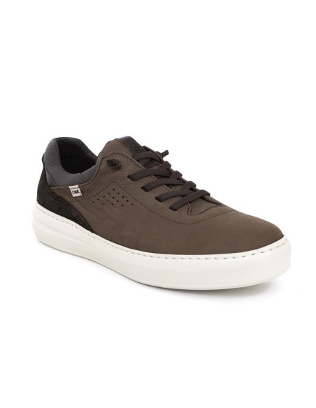 Brown leather sneakers