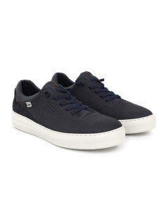 Sneakers de nobuck liso color azul 2
