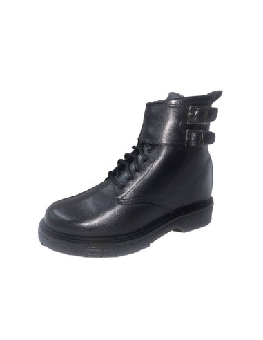 black leather women's ankle boots W-NABRAN-BLACK