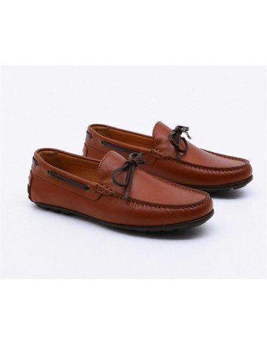Brown leather moccasin