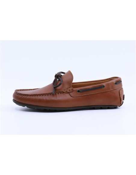 Mocasín de piel de nudo color marrón