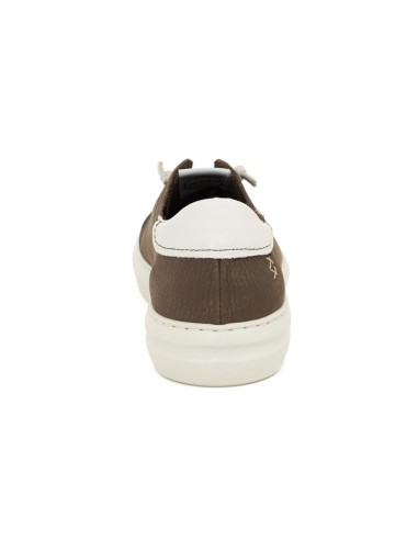 Sneakers de nobuck liso color marrón