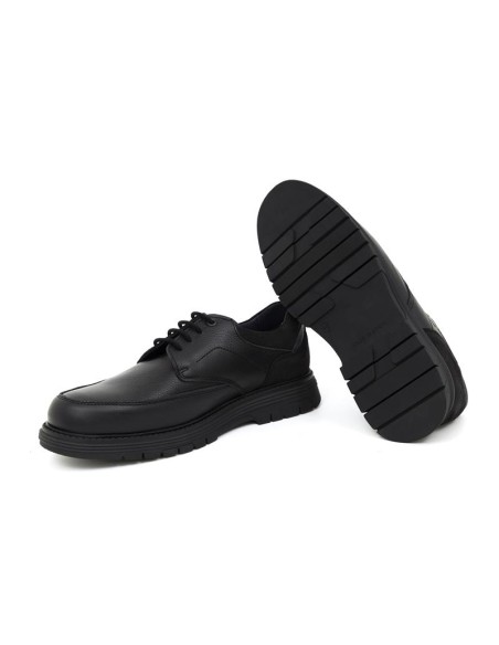 Black leather derby