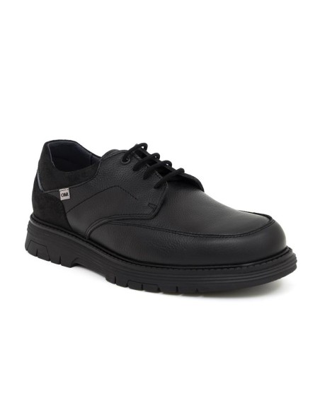 Black leather derby