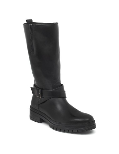 Botas de mujer de piel con hebilla color negro W-NADIKEN-NEGRO