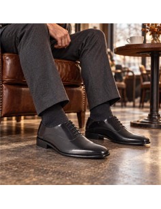 Derby de piel con plantilla extraible color negro