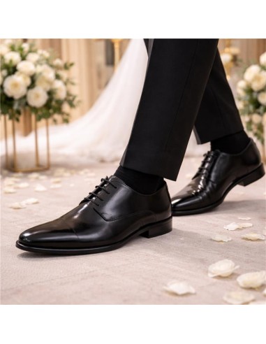 Derby de piel con plantilla extraible color negro