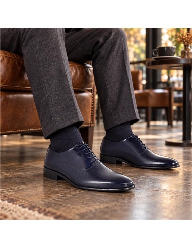 Blue leather Oxford