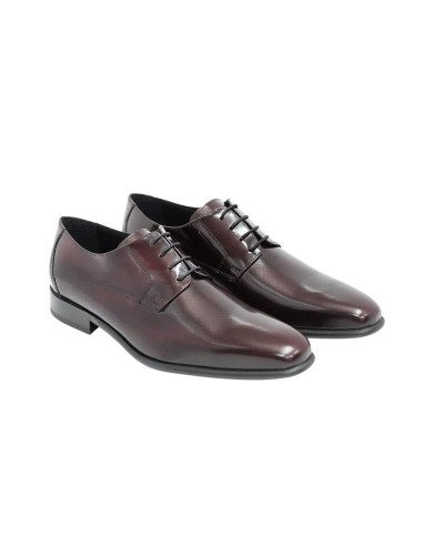 Derby de piel con plantilla extraible color burdeos