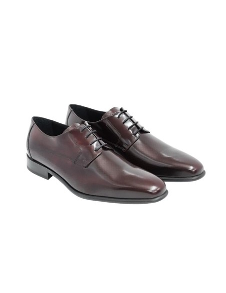 Derby de piel con plantilla extraible color burdeos