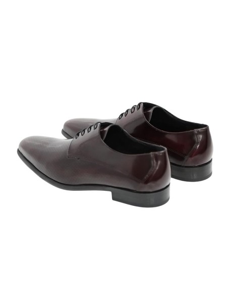 Derby de piel con plantilla extraible color burdeos