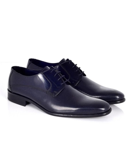 Derby de piel con plantilla extraible color azul