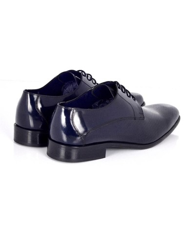 Derby de piel con plantilla extraible color azul