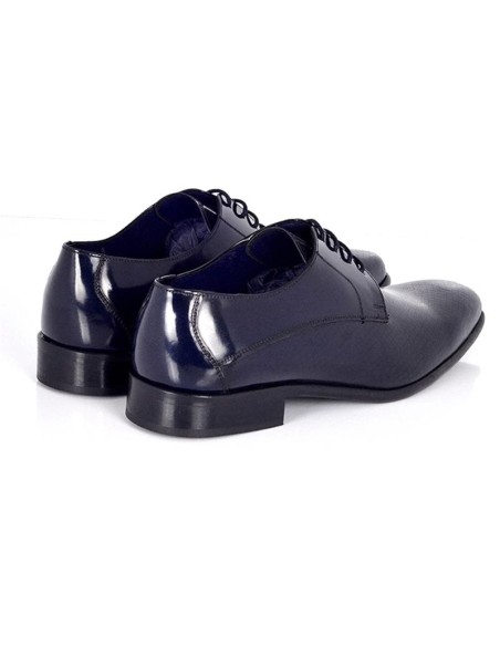 Derby de piel con plantilla extraible color azul