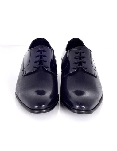 Blue leather derby
