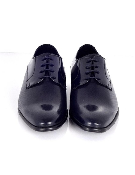 Derby de piel con plantilla extraible color azul