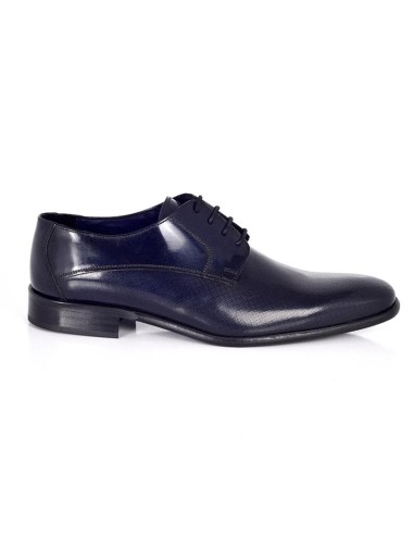 Derby de piel con plantilla extraible color azul