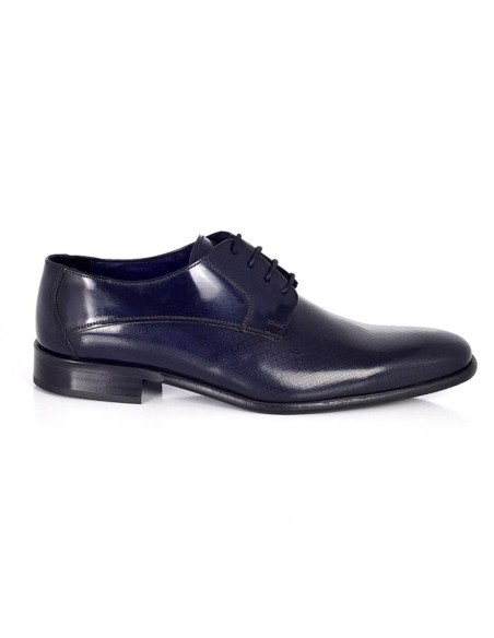 Derby de piel con plantilla extraible color azul