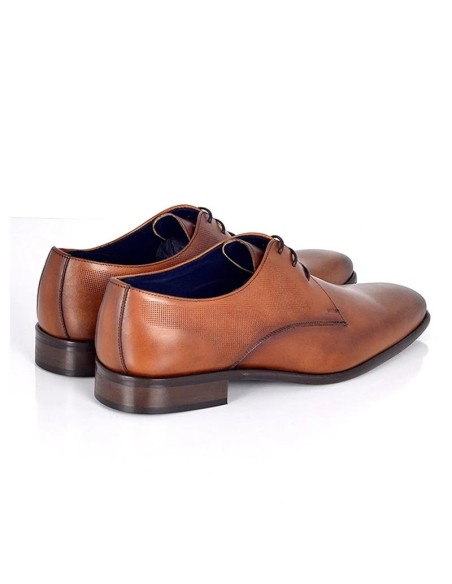Derby de piel con plantilla extraible color cuero