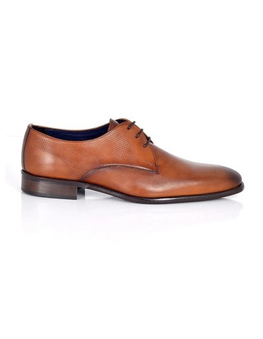 Derby de piel con plantilla extraible color cuero