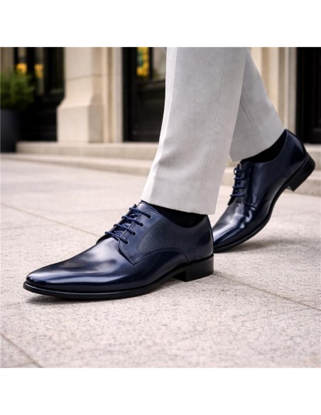 Derby de piel con plantilla extraible color cuero