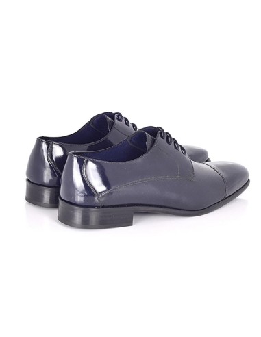 Derby de piel con plantilla extraible color azul