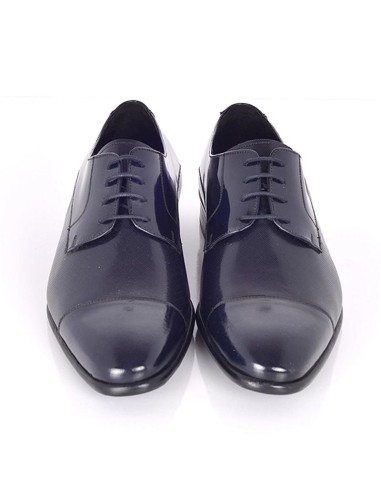 Derby de piel con plantilla extraible color azul