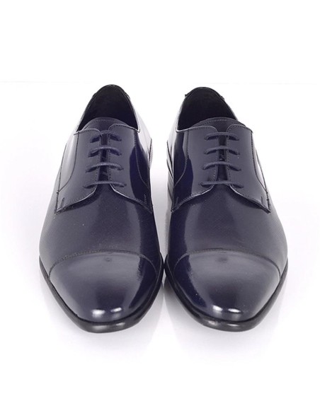 Derby de piel con plantilla extraible color azul