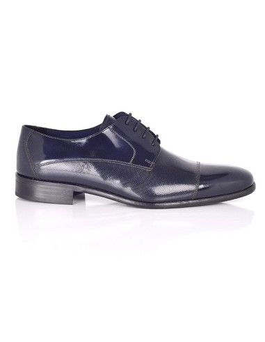 Derby de piel con plantilla extraible color azul