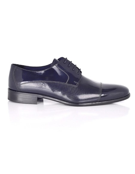 Derby de piel con plantilla extraible color azul