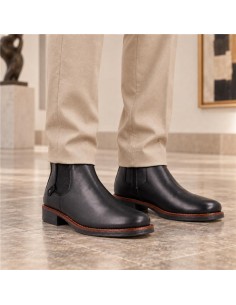 bottines chelsea de peau le noir PALIMENS-NEGRO